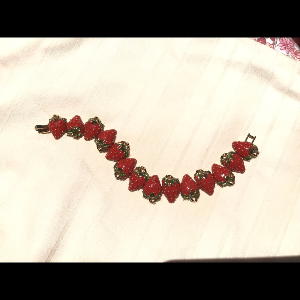 Kenneth Jay Lane Kjl Vintage Strawberry Link Brac… - image 4